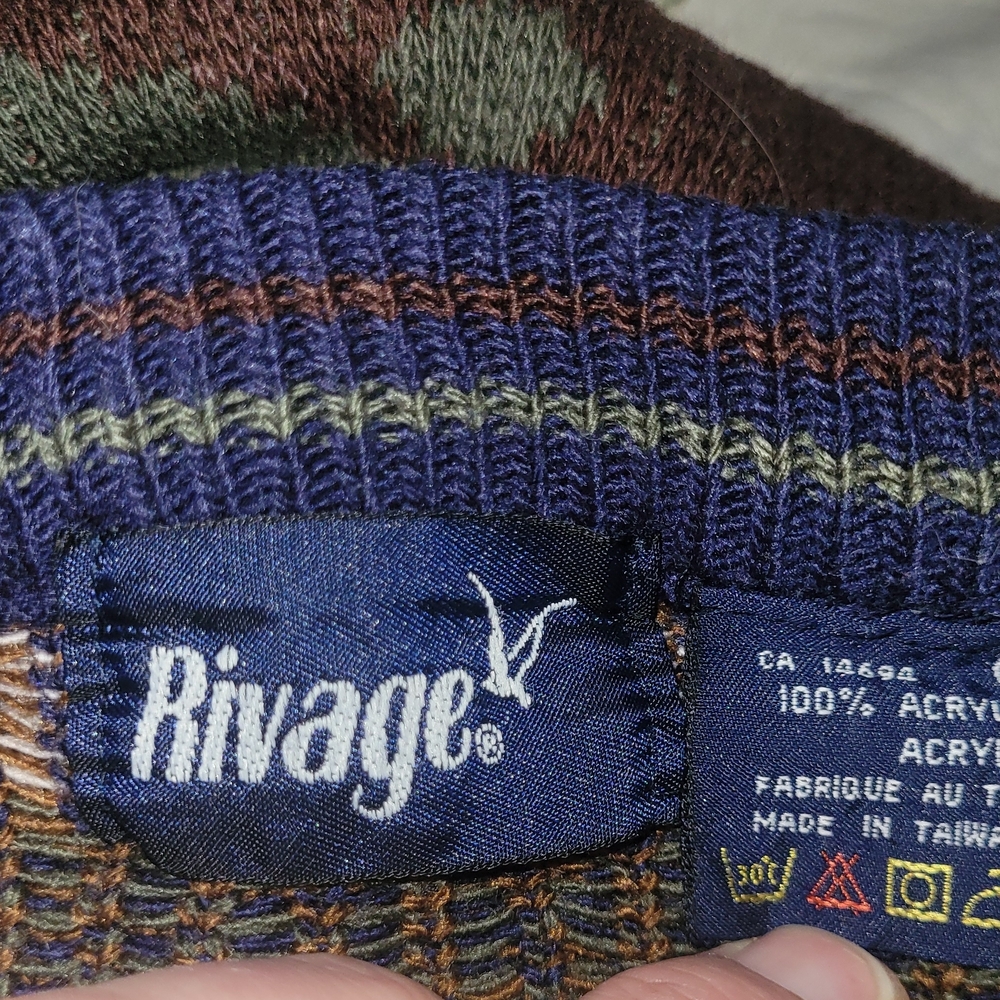 Men's Vintage 80's Rivage Multicolor Southwestern Aztec Patterned Sweater XL - Picture 6 of 6